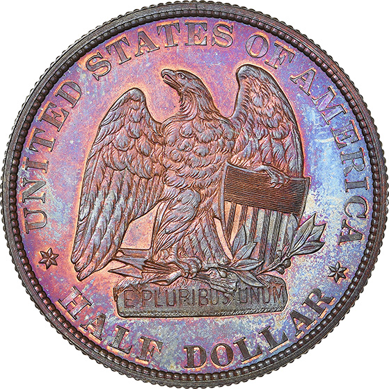 Picture of 1877 LIBERTY 50C J-1539 PR65+ Red Brown