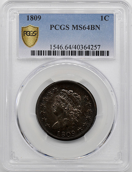 Picture of 1809 CLASSIC HEAD 1C MS64 Brown