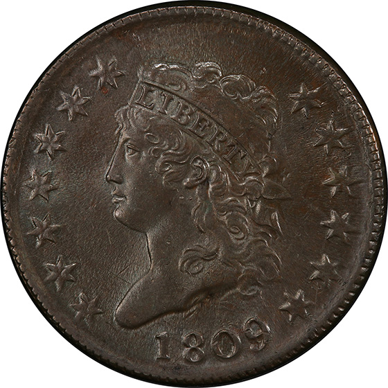 Picture of 1809 CLASSIC HEAD 1C MS64 Brown
