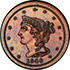 Picture of 1840 BRAIDED HAIR 1/2C, RESTRIKE PR65 Brown