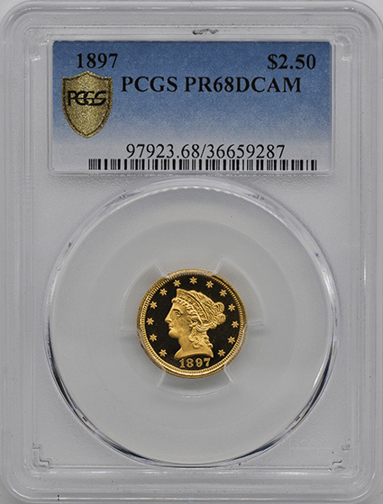 Picture of 1897 LIBERTY HEAD $2.5 PR68 Deep Cameo