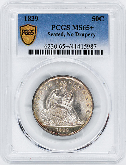 Picture of 1839 LIBERTY SEATED 50C, NO DRAPERY MS65+ 