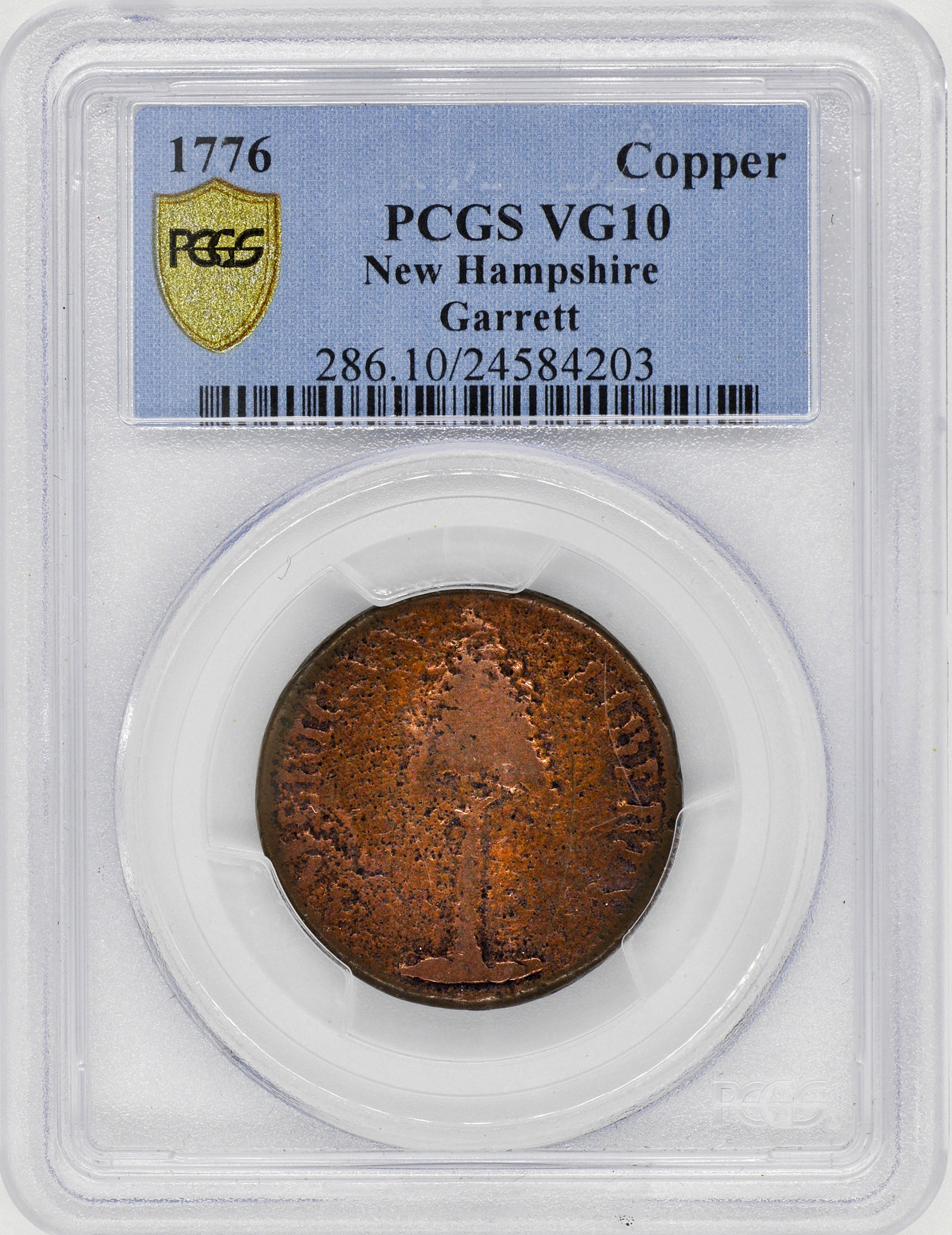 1776 COPPER NEW HAMPSHIRE  Rare Coin Wholesalers, a S.L.Contursi