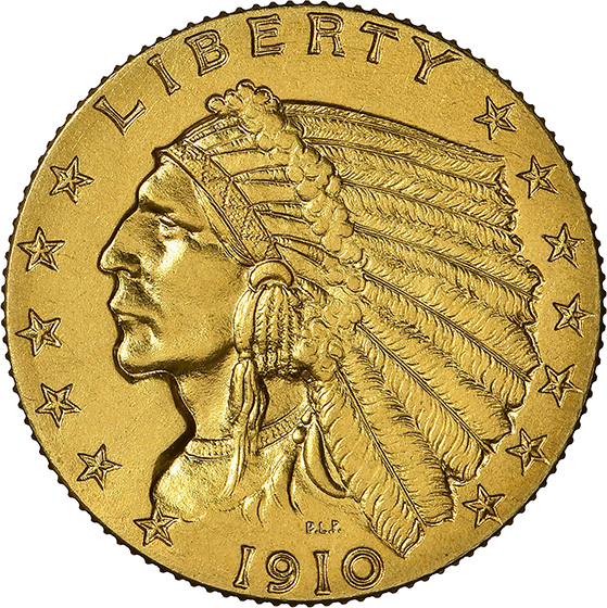 Picture of 1910 INDIAN $2.5 PR68 