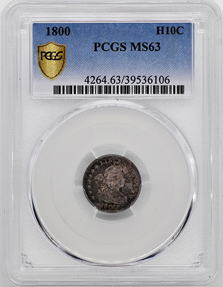 Picture of 1800 DRAPED BUST H10C MS63 