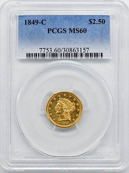 Picture of 1849-C LIBERTY HEAD $2.5 MS60 