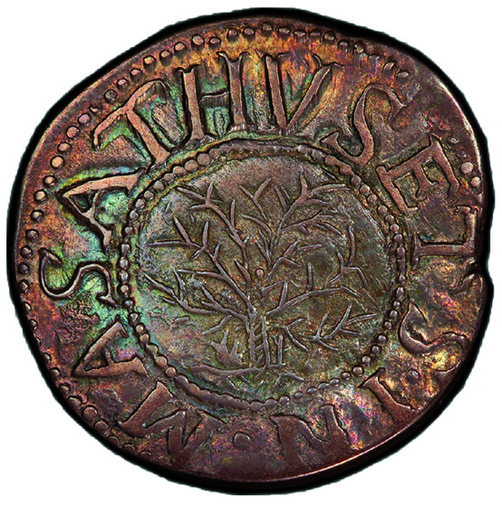 Picture of 1652 OAK TREE SHILLING, OAK TREE, IN AT BOTTOM MS61 