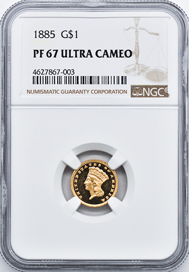 Picture of 1885 GOLD G$1, TYPE 3 PR67 Deep Cameo