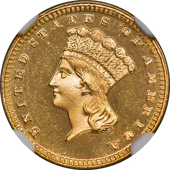 Picture of 1885 GOLD G$1, TYPE 3 PR67 Deep Cameo