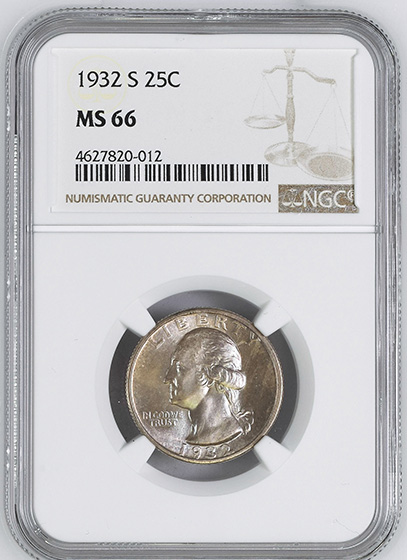 Picture of 1932-S WASHINGTON 25C MS66 
