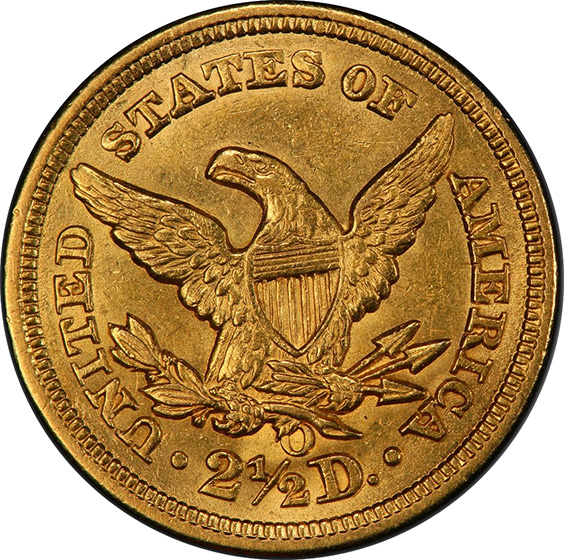 Picture of 1856-O LIBERTY HEAD $2.5 MS62 