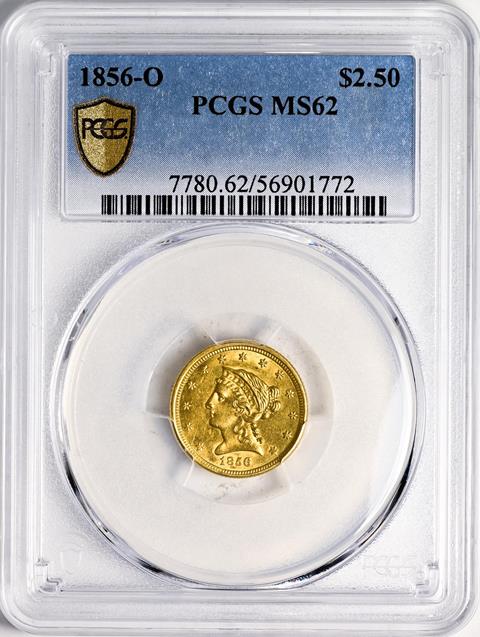 Picture of 1856-O LIBERTY HEAD $2.5 MS62 