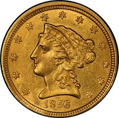 Picture of 1856-O LIBERTY HEAD $2.5 MS62 