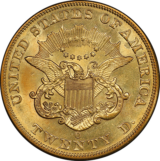 Picture of 1852-O LIBERTY HEAD $20 MS61 