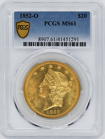 Picture of 1852-O LIBERTY HEAD $20 MS61 