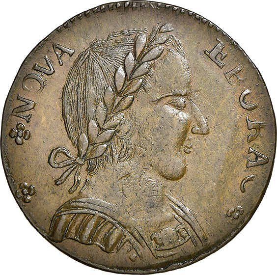 Picture of 1787 NOVA EBORAC, LG HEAD COPPER MS63 Brown