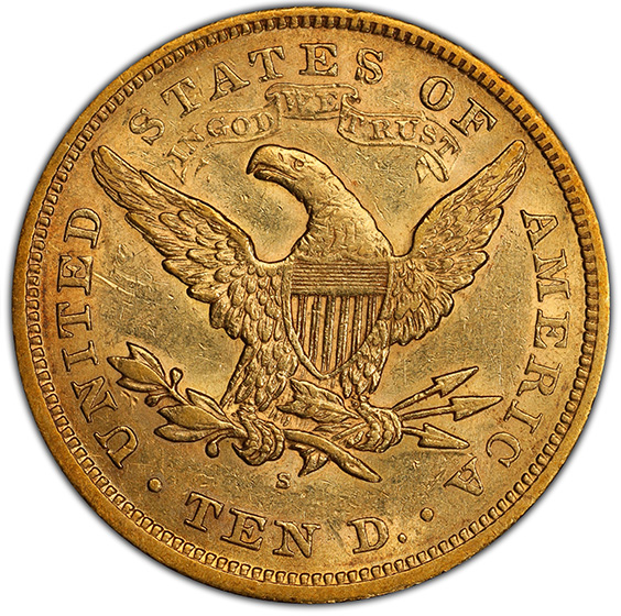 Picture of 1868-S LIBERTY HEAD $10 AU58 
