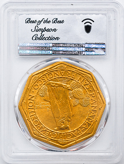 Picture of 1915-S GOLD $50, PAN-PAC OCTAGONAL MS64 