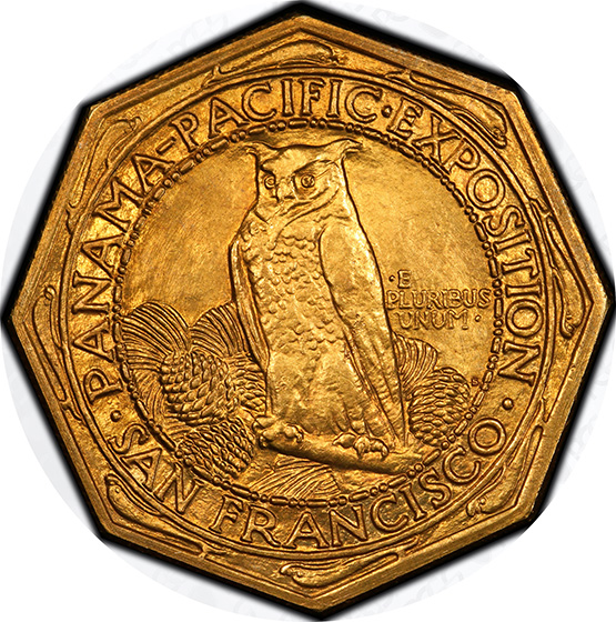 Picture of 1915-S GOLD $50, PAN-PAC OCTAGONAL MS64 