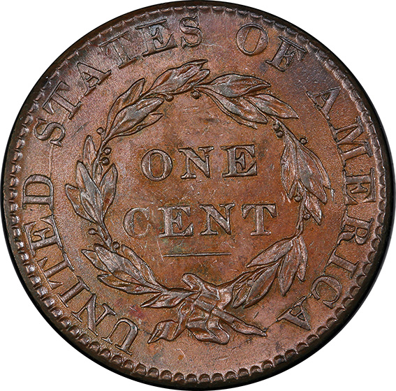 Picture of 1824/2 CORONET HEAD 1C MS63 Brown