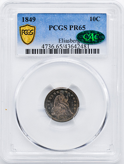 Picture of 1849 LIBERTY SEATED 10C PR65 