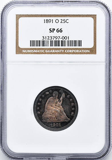 Picture of 1891-O LIBERTY SEATED 25C, MOTTO MS66 