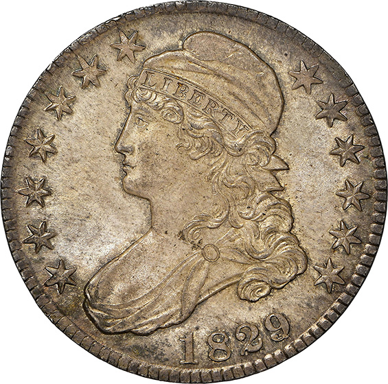 Picture of 1829/7 CAPPED BUST 50C MS65 