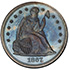 Picture of 1867 LIBERTY SEATED S$1, MOTTO PR65 