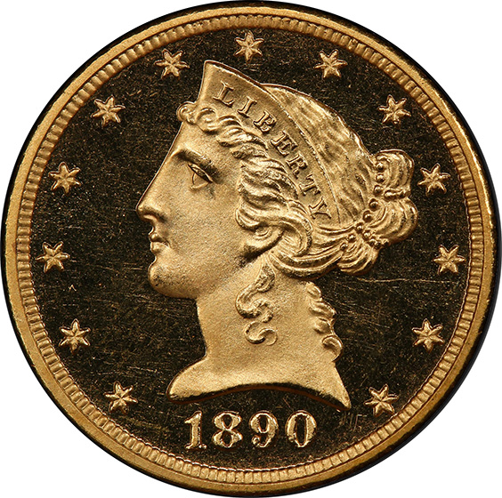 Picture of 1890 LIBERTY $5 PR66 Deep Cameo