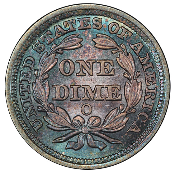 Picture of 1857-O LIBERTY SEATED 10C MS65 