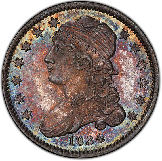 Picture of 1834 CAPPED BUST 25C MS65 