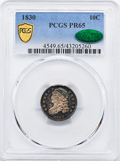 Picture of 1830 CAPPED BUST 10C PR65 
