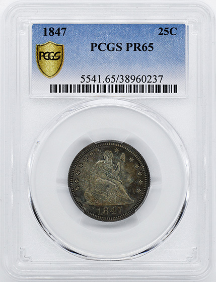 Picture of 1847 LIBERTY SEATED 25C, NO MOTTO PR65 