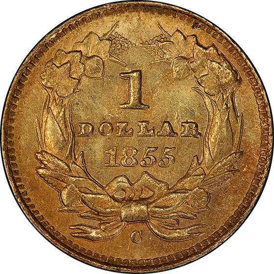 Picture of 1855-C GOLD G$1, TYPE 2 MS61 