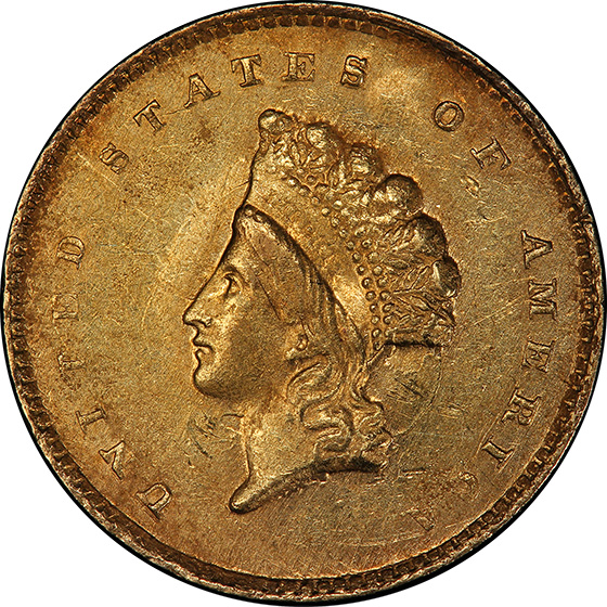 Picture of 1855-C GOLD G$1, TYPE 2 MS61 
