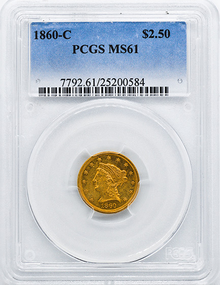 Picture of 1860-C LIBERTY HEAD $2.5 MS61 