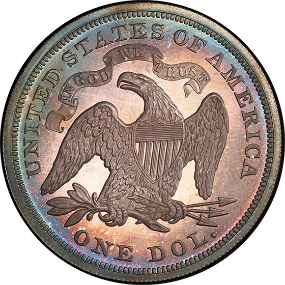 Picture of 1870 LIBERTY SEATED S$1, MOTTO PR66 
