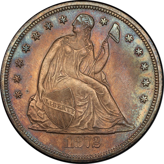 Picture of 1872 LIBERTY SEATED S$1, MOTTO MS65 