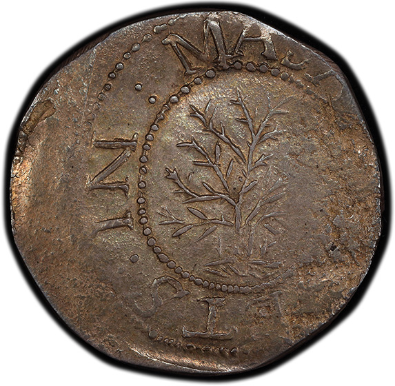 Picture of 1652 OAK TREE SHILLING, ANDO VARIETY MS61 