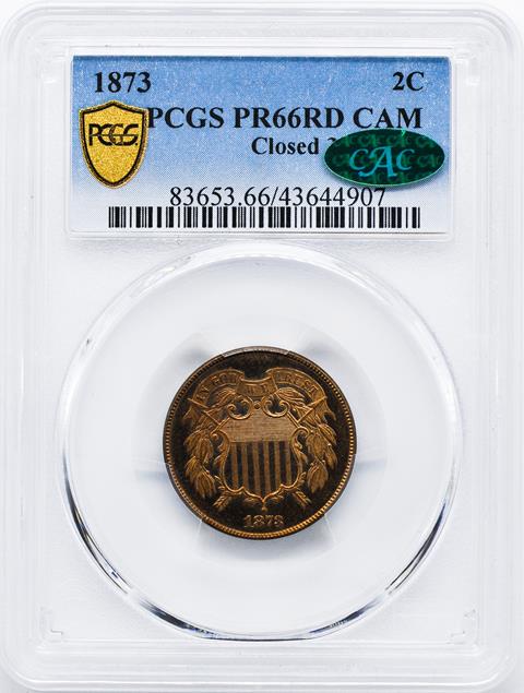 Picture of 1873 2C, CLOSED 3 PR66 Cameo