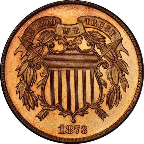 Picture of 1873 2C, CLOSED 3 PR66 Cameo