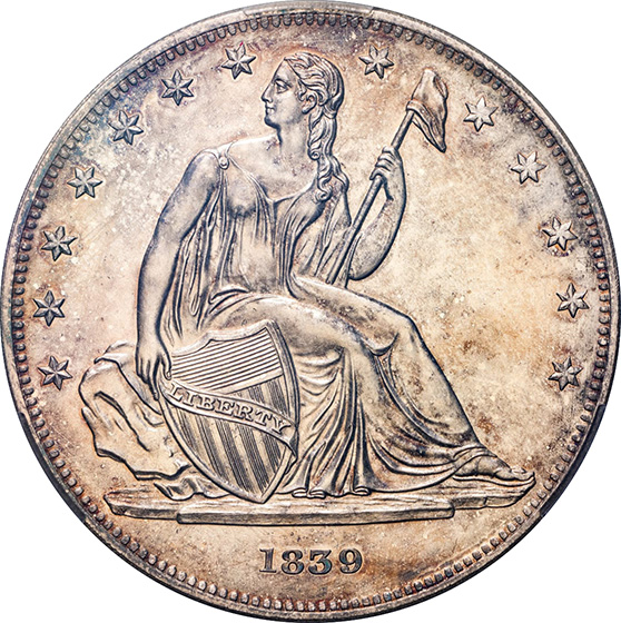 Picture of 1839 GOBRECHT S$1 J-105, RESTRIKE PR64+ 