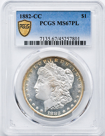 Picture of 1882-CC MORGAN S$1 MS67 Proof Like