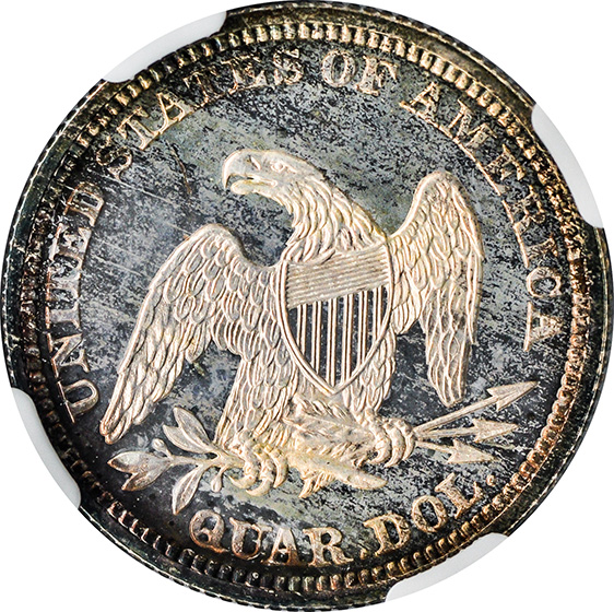 Picture of 1864 LIBERTY SEATED 25C, NO MOTTO PR66 