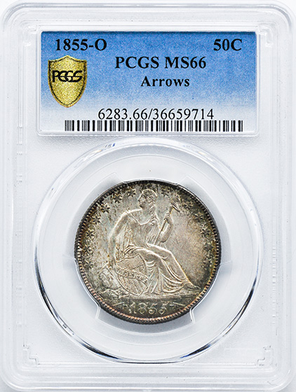 Picture of 1855-O LIBERTY SEATED 50C, ARROWS MS66 