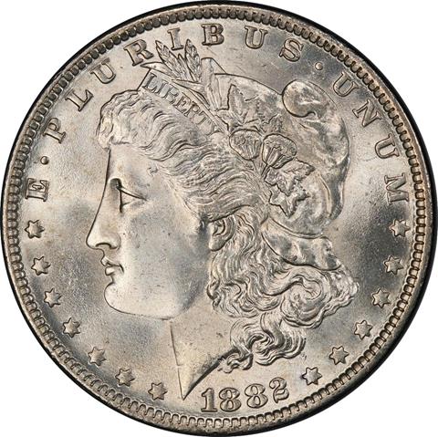 Picture of 1882-O/S MORGAN S$1, O/S STRONG MS65 