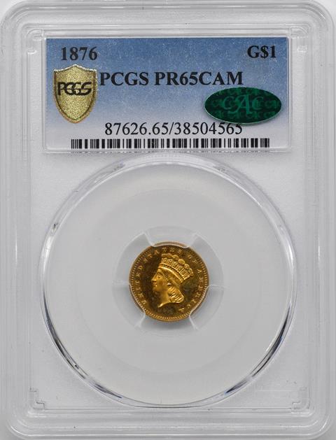 Picture of 1876 GOLD G$1, TYPE 3 PR65 Cameo