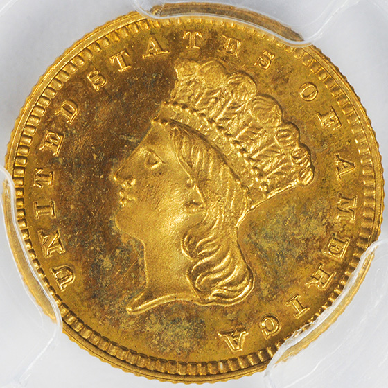Picture of 1876 GOLD G$1, TYPE 3 PR65 Cameo