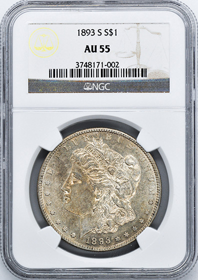 Picture of 1893-S MORGAN S$1 AU55 