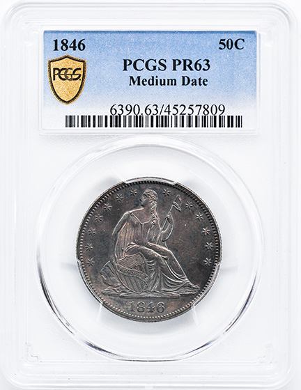 Picture of 1846 LIBERTY SEATED 50C, MEDIUM DATE PR63 